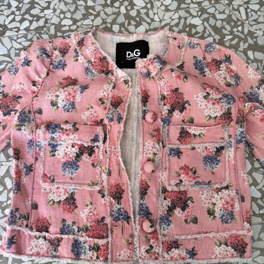 Dolce & Gabbana Pink Floral Blazer
